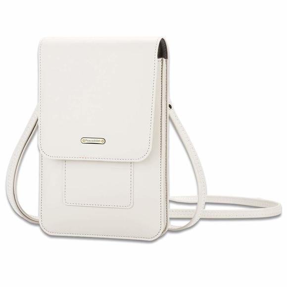 White Small Crossbody Purses, Rfid Travel Cell Phone Bag With Card ^_^ - Picture 1 of 6